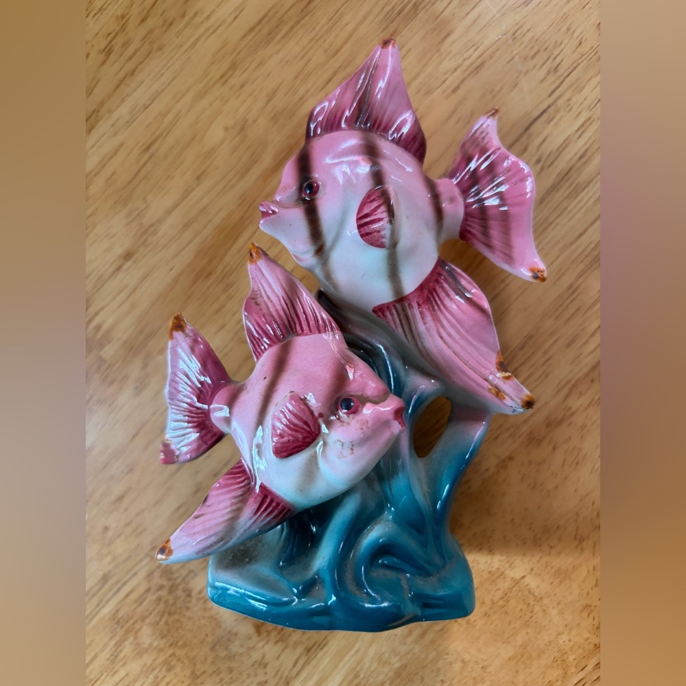 Vintage Nippon Yoko Boeki Pink Painted Angel Fish Figurine
